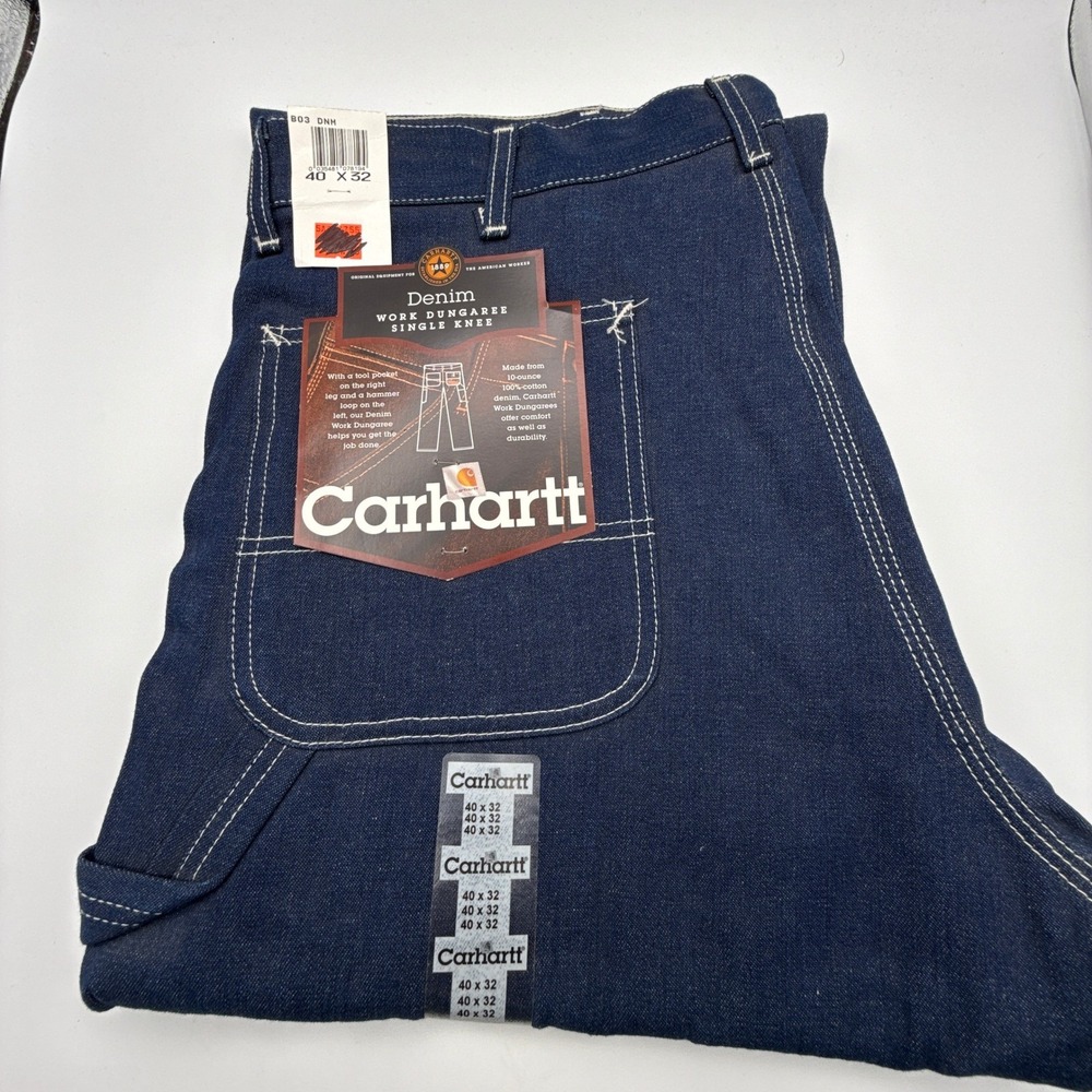 Carhartt Denim Work Dungaree Single Knee Jeans B03 DNM 40x32 New with Tags